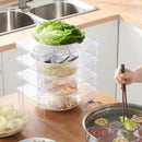 Stackable Refrigerator Tiered Shelf Kitchen Compartment Dish Dtorage Rack(Transparent)
