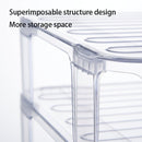 Stackable Refrigerator Tiered Shelf Kitchen Compartment Dish Dtorage Rack(White)