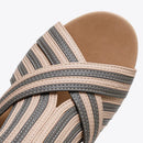 Women Summer Slope Heel Sandals Fashion Bohemian Style Fish Mouth Shoes, Size: 38(Brown)