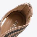 Women Summer Slope Heel Sandals Fashion Bohemian Style Fish Mouth Shoes, Size: 38(Black)