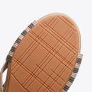 Women Summer Slope Heel Sandals Fashion Bohemian Style Fish Mouth Shoes, Size: 38(Apricot)