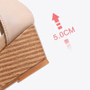 Women Summer Slope Heel Sandals Fashion Bohemian Style Fish Mouth Shoes, Size: 38(Brown)