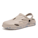 Large Size Sandals Summer Men Flip Flop Outdoor Hole Shoes Beach Shoes, Size: 40(Khaki)