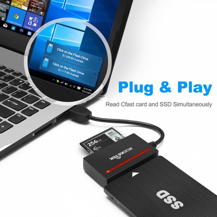 Rocketek CFAST USB 3.0 to SATA Card Reader Multi-Function Two-In-One Cable, Cable Length: 16cm