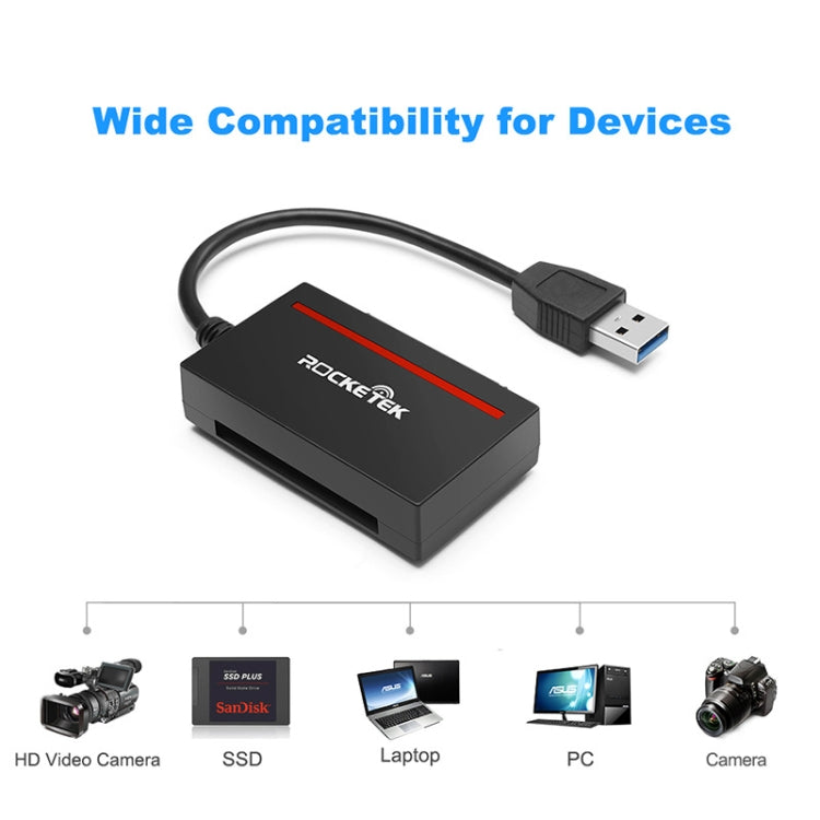 Rocketek CFAST USB 3.0 to SATA Card Reader Multi-Function Two-In-One Cable, Cable Length: 16cm