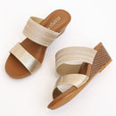 Ladies Sandals And Slippers Fashionable Outer Wear Platform High Heels, Size: 40(Golden)