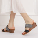 Ladies Sandals And Slippers Fashionable Outer Wear Platform High Heels, Size: 40(Champagne)