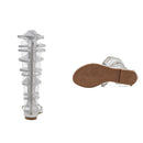 Ladies Summer High Tube Rivet Flip Flops Casual Roman Style Sandals, Size: 39(Golden 333-38)