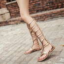 Ladies Summer High Tube Rivet Flip Flops Casual Roman Style Sandals, Size: 39(Golden 333-38)