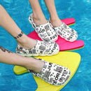 Spring And Summer Men EVA Casual Breathable Sandals Letter Beach Shoes Slippers, Size: 39(Gray)
