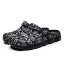 Spring And Summer Men EVA Casual Breathable Sandals Letter Beach Shoes Slippers, Size: 41(Black)