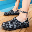 Spring And Summer Men EVA Casual Breathable Sandals Letter Beach Shoes Slippers, Size: 41(Black)