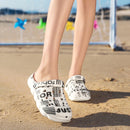 Spring And Summer Men EVA Casual Breathable Sandals Letter Beach Shoes Slippers, Size: 41(White)