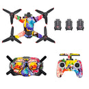 STARTRC UAV + Remote Control + Glasses Body Protective PVC Sticker For DJI FPV(Colored Graffiti)
