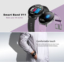 V11 Smartwatch Real-time Heart Rate Blood Pressure Monitor Multi-sport mode Breathing Light Smart Watch for Android IOS Phone(Pink Silicone)