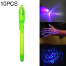 10 PCS Creative Magic UV Light Invisible Ink Pen Marker Pen(Green)