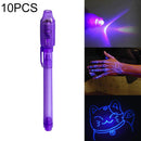 10 PCS Creative Magic UV Light Invisible Ink Pen Marker Pen(Purple)