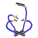 Aluminum Alloy 4-Claw Aircraft Model Universal Arm With Light & Welding Station(N-CSBKM-BL9 Blue)
