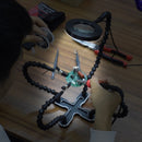 Aluminum Alloy 4-Claw Aircraft Model Universal Arm With Light & Welding Station(N-CSBKM-BL9 Blue)