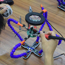 Aluminum Alloy 4-Claw Aircraft Model Universal Arm With Light & Welding Station(N-CSBKM-BL9 Blue)