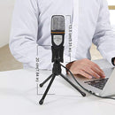 SF-666 Computer Voice Microphone With Adapter Cable Anchor Mobile Phone Video Wired Microphone With Bracketcket, Colour: White