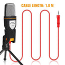 SF-666 Computer Voice Microphone With Adapter Cable Anchor Mobile Phone Video Wired Microphone With Bracketcket, Colour: White