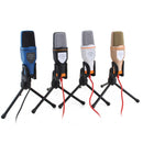 SF-666 Computer Voice Microphone With Adapter Cable Anchor Mobile Phone Video Wired Microphone With Bracketcket, Colour: Blue
