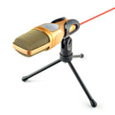 SF-666 Computer Voice Microphone With Adapter Cable Anchor Mobile Phone Video Wired Microphone With Bracketcket, Colour: Blue
