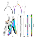 FABIYAN Nail Art Scissors Set Stainless Steel Nail Clippers Dead Skin Scissors Remover Steel Push, Specification: Set 2