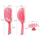 3 in 1 Plastic Curly Hair Salon Comb Set Hollow Massage Comb(Black)
