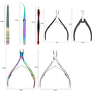 FABIYAN Stainless Steel Dead Skin Shear Steel Push Nail Art Tool Set, Specification: Set 16