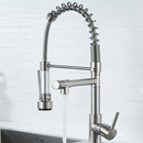 Copper And Nickel Brushed Double Outlet Spring Faucet Rotatable Kitchen Hot And Cold Water Faucet, Specification: Brushed
