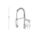 Copper And Nickel Brushed Double Outlet Spring Faucet Rotatable Kitchen Hot And Cold Water Faucet, Specification: Brushed
