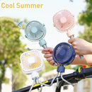 Octopus Fan Baby Stroller Outdoor Portable Children Students USB Handheld Fan(SQ2176E- Powder)