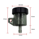 2 PCS Motorcycle Modification Accessories Off-Road Vehicle Large Displacement Straight Pump Transparent Oil Cup Brake Pump Modified Oil Pot(Straight Black)