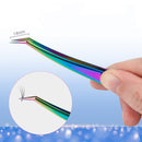 Nail Art Eyelash Tweezers Stainless Steel Colorful High Precision Grafting Eyelash Curler, Specification: 3 PCS Titanium Dolphins