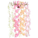 2 PCS Simulation Sakura Rattan Plastic Decorative Flower Vine, Colour: 135 Flowers Champagne
