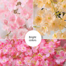 2 PCS Simulation Sakura Rattan Plastic Decorative Flower Vine, Colour: 135 Flowers Champagne