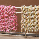 2 PCS Simulation Sakura Rattan Plastic Decorative Flower Vine, Colour: 135 Flowers Champagne