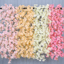 2 PCS Simulation Sakura Rattan Plastic Decorative Flower Vine, Colour: 135 Flowers Champagne