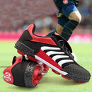 Canvas Antiskid Wear-Resistant Football Shoes Children / Adults Sports Training Rubber Spikes Shoes, Size: 32/210(Black Gold)