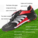 Canvas Antiskid Wear-Resistant Football Shoes Children / Adults Sports Training Rubber Spikes Shoes, Size: 42/260(Black White)