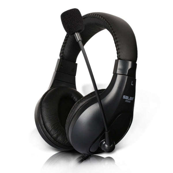 Salar A566 Subwoofer Gaming Headset with Microphone, Cable Length: 2.3m(Black)