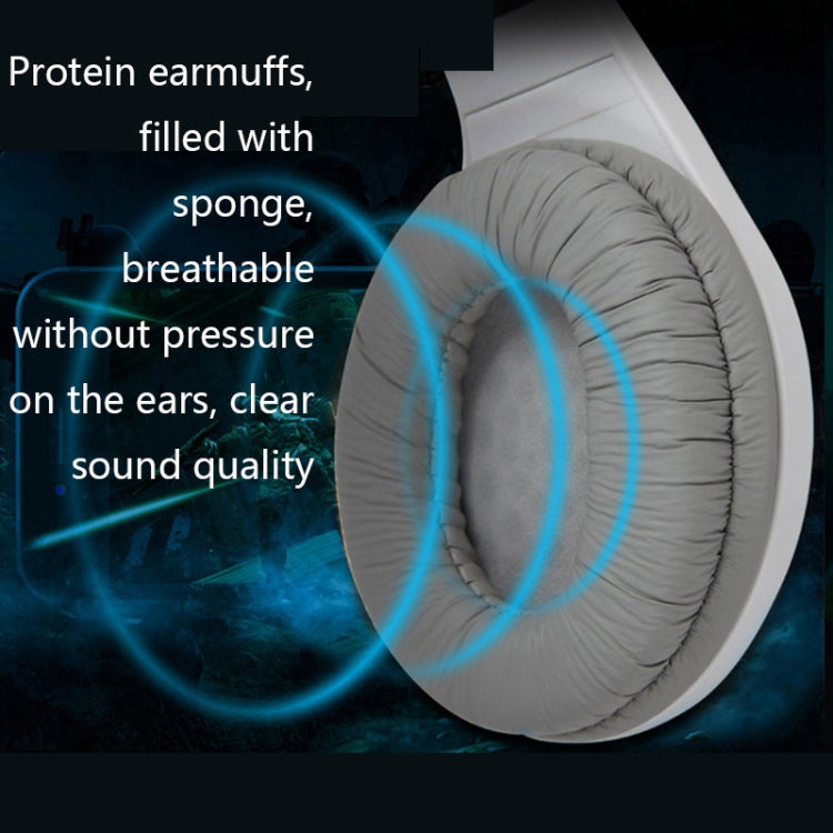 Salar A566 Subwoofer Gaming Headset with Microphone, Cable Length: 2.3m(White)