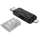 YH-109 SD/TF/Type-C/Micro USB/USB Computer PC Mobile Phone OTG Card Reader(Black)