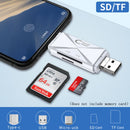 YH-109 SD/TF/Type-C/Micro USB/USB Computer PC Mobile Phone OTG Card Reader(Black)