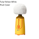 SUOAI MC11 Wireless Voice Changing Mobile Phone Bluetooth Singing Microphone, Colour: Tulip Yellow+White Plush Cover
