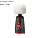 SUOAI MC11 Wireless Voice Changing Mobile Phone Bluetooth Singing Microphone, Colour: Ink Black+White Plush Cover