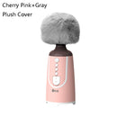 SUOAI MC11 Wireless Voice Changing Mobile Phone Bluetooth Singing Microphone, Colour: Cherry Pink+Gray Plush Cover