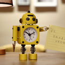 RB2754 Metal Children Cartoon Robot Clock Bedroom Small Alarm Clock(Yellow)